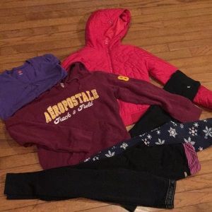 7/8 girls Aeropostale sweatshirt Abercrombie coat